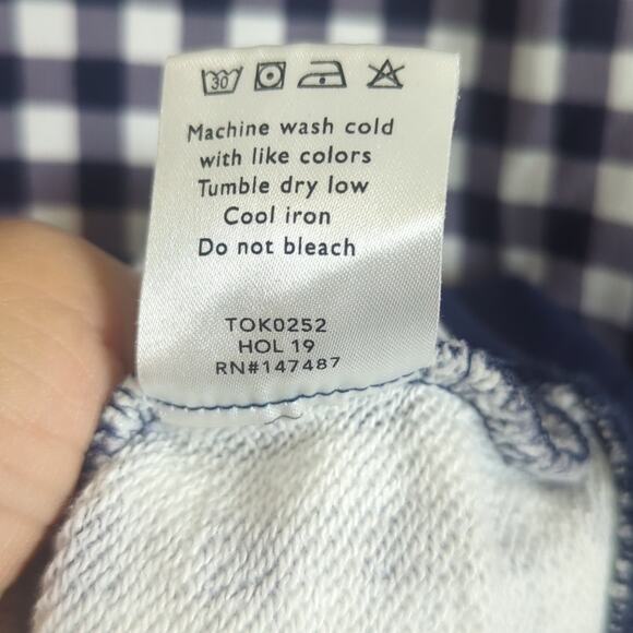 Draper James Natalie Gingham Blue & White Sweatshirt Women's Size Medium - Picture 8 of 10